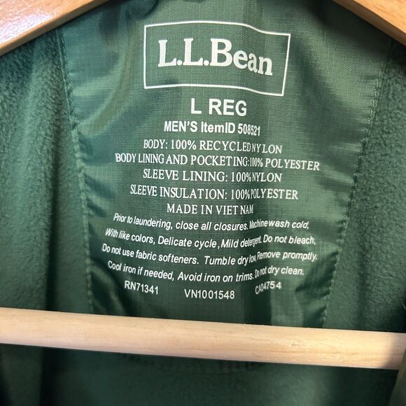 L.L. Bean NWOT Green Trail Model Fleece Lined Hooded Water Resistant Jacket Sz L - Picture 4 of 15